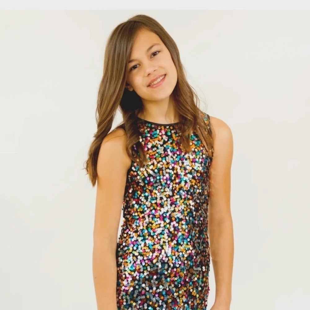 Us Angels Multicolor Sequin Kids Dress - Picture 3 of 9